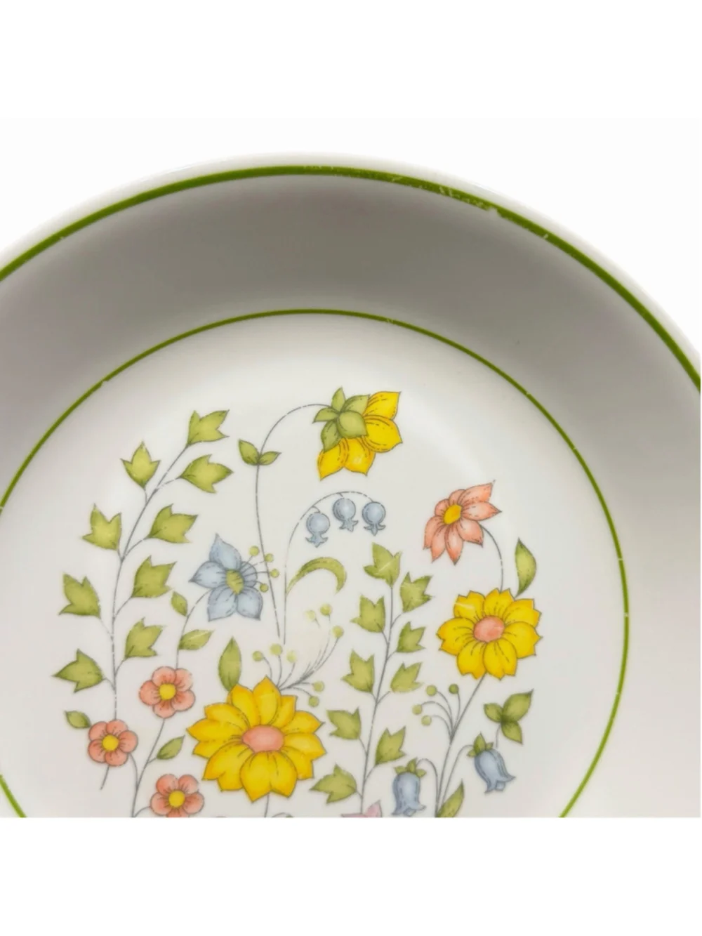Corelle Spring Meadow Wild Flowers Salad Plate 8.5” Green Floral Vintage USA